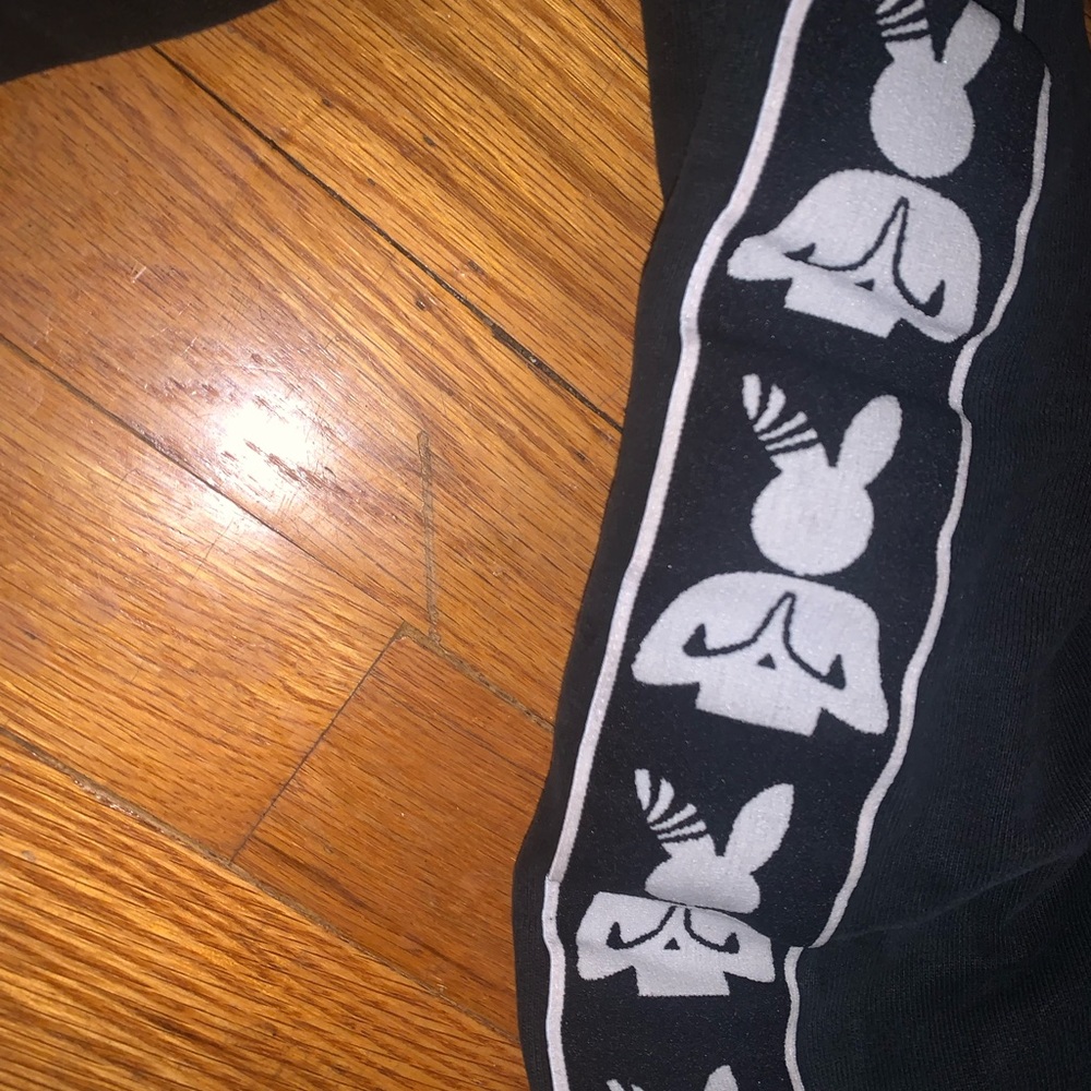Praying Rabbit Black Large Hoodie - Picture 3 of 4